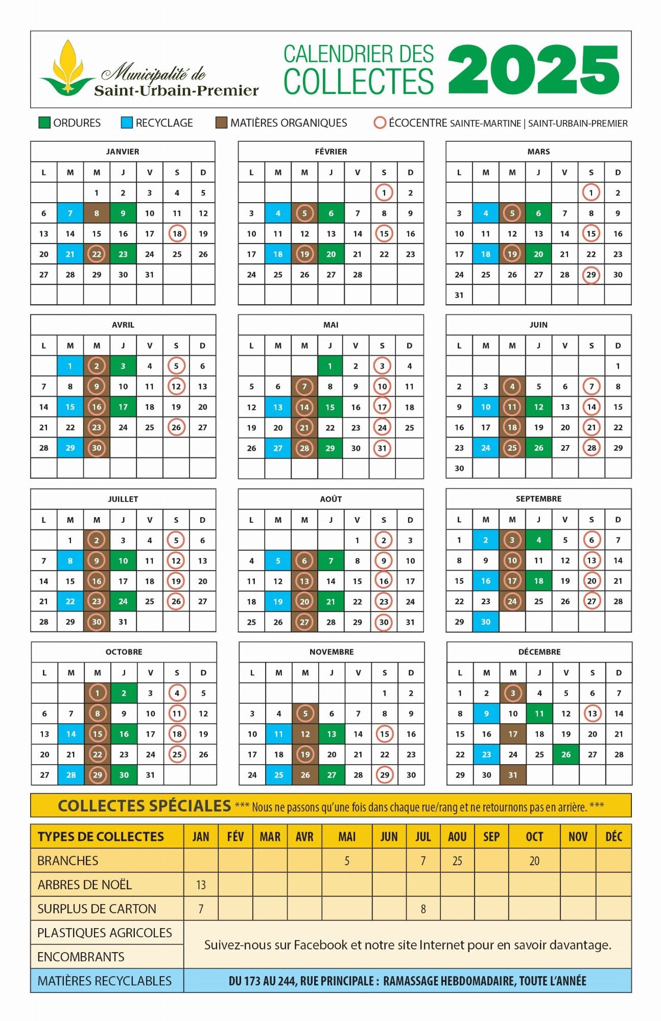 calendrier collectes 2025